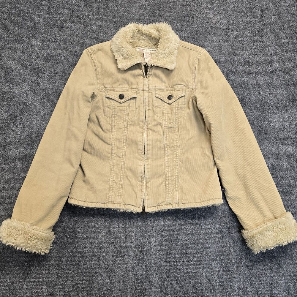 Vintage Abercrombie & Fitch Y2K Corduroy Full Zip Corduroy Sherpa Jacket Sz M